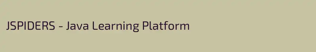 JSPIDERS - Java Learning Platform